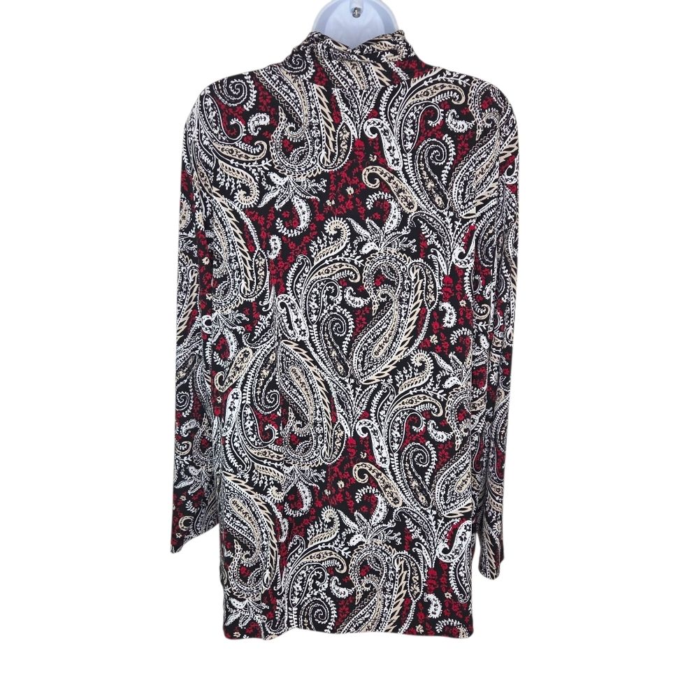 Susan Graver Printed Textured Liquid Knit Turtleneck Top 2x — image 2 of 6